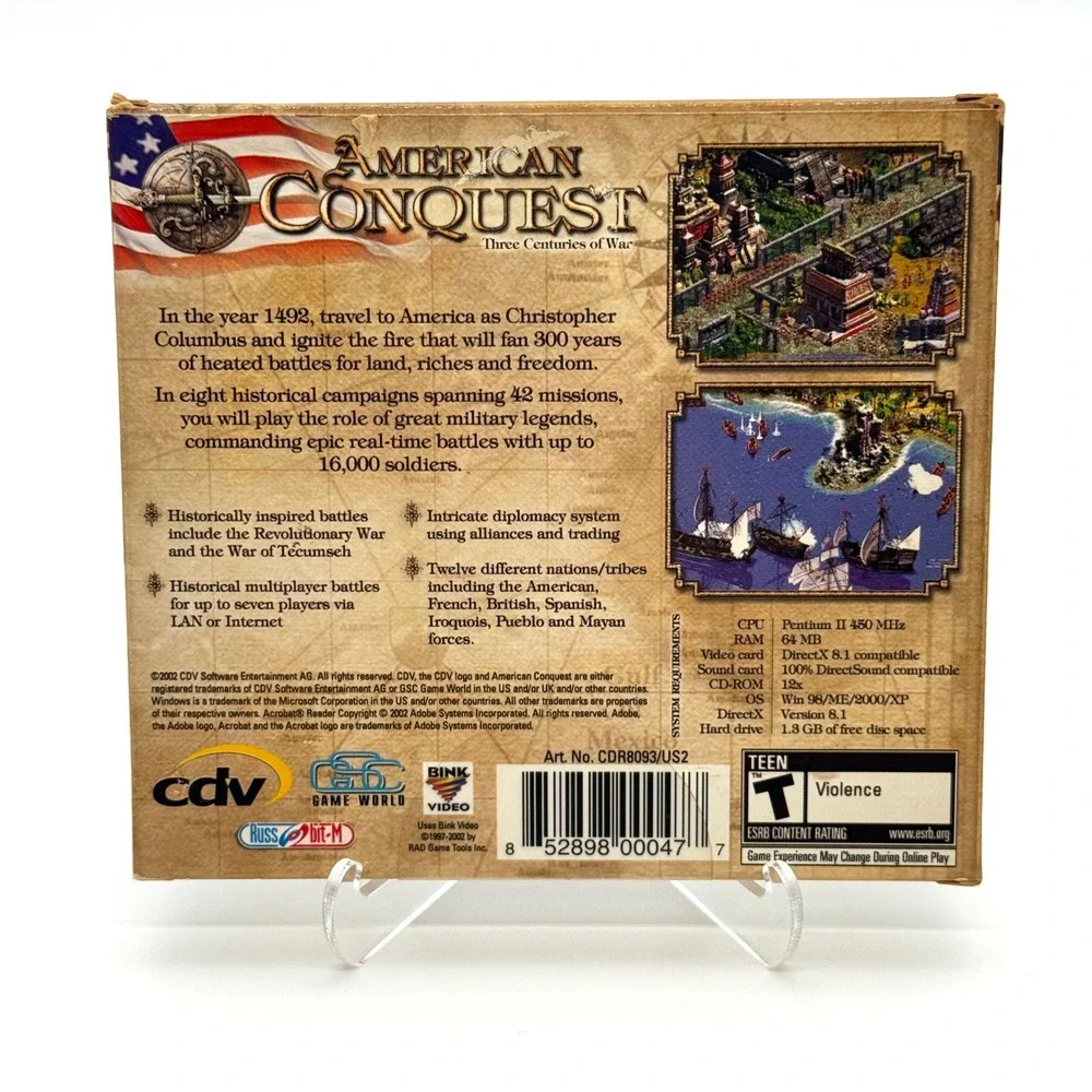 American Conquest Three Centuries of War PC CD-ROM Game 2002 CDV Strategy